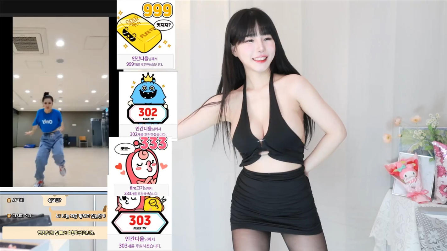 韩国美女主播 2022-07-23 Addielyn(ad1yn2) 黑色紧身衣
